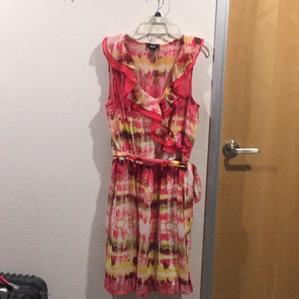 AGB pink, brown and yellow dress